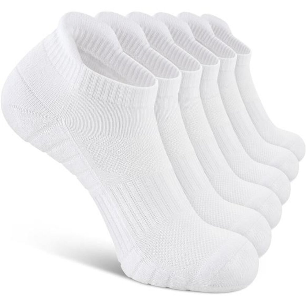 Low Cut Ankle Socks 6 Pack Cushioned Breathable Anti Blister Men Women Running